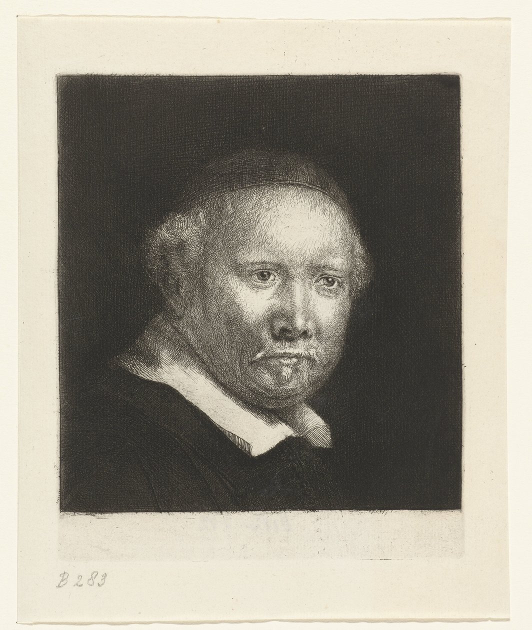 Lieven Willemsz. van Coppenol, mistrz kaligrafii: większa rycina autorstwa Rembrandt van Rijn