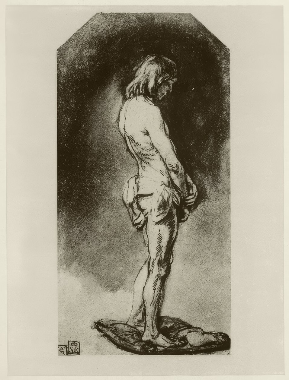 Mężczyzna nago autorstwa Rembrandt van Rijn