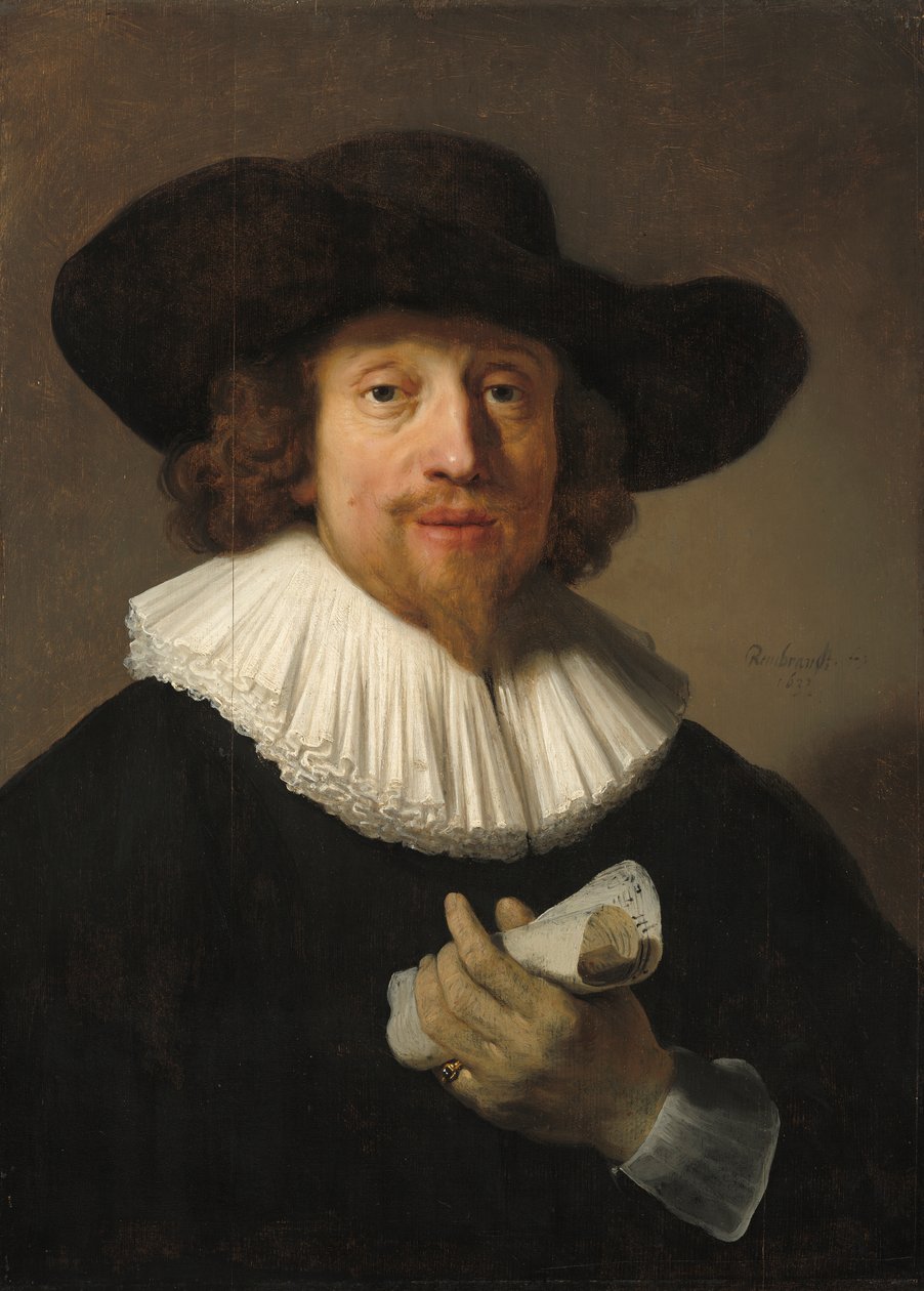 Człowiek z nutami, 1633 autorstwa Rembrandt van Rijn