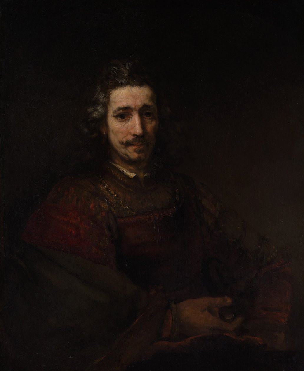 Mężczyzna z lupą, ok. 1660 autorstwa Rembrandt van Rijn