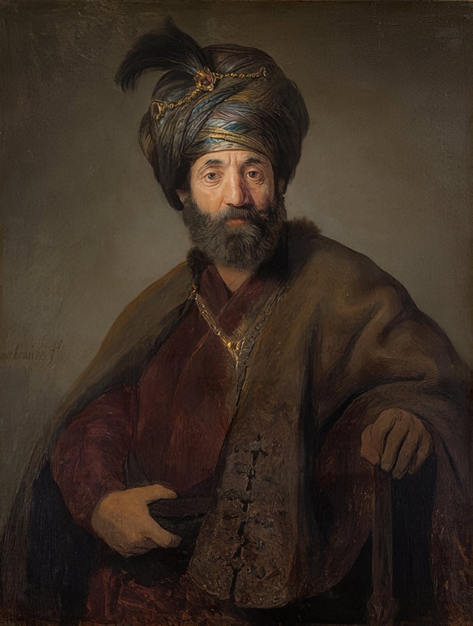 Mężczyzna w stroju orientalnym. Około 1635 autorstwa Rembrandt van Rijn