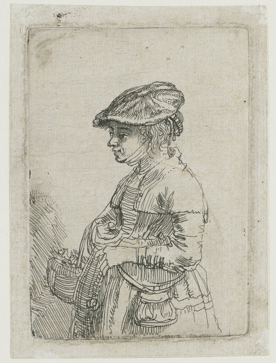 Dziewczynka z koszykiem autorstwa Rembrandt van Rijn