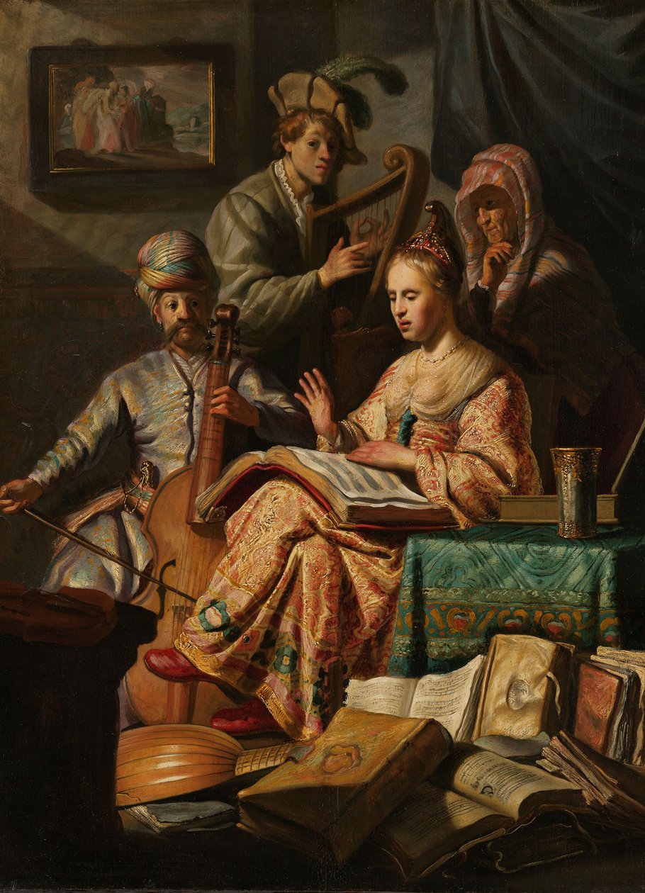 Kompania Muzyczna, 1626 autorstwa Rembrandt van Rijn