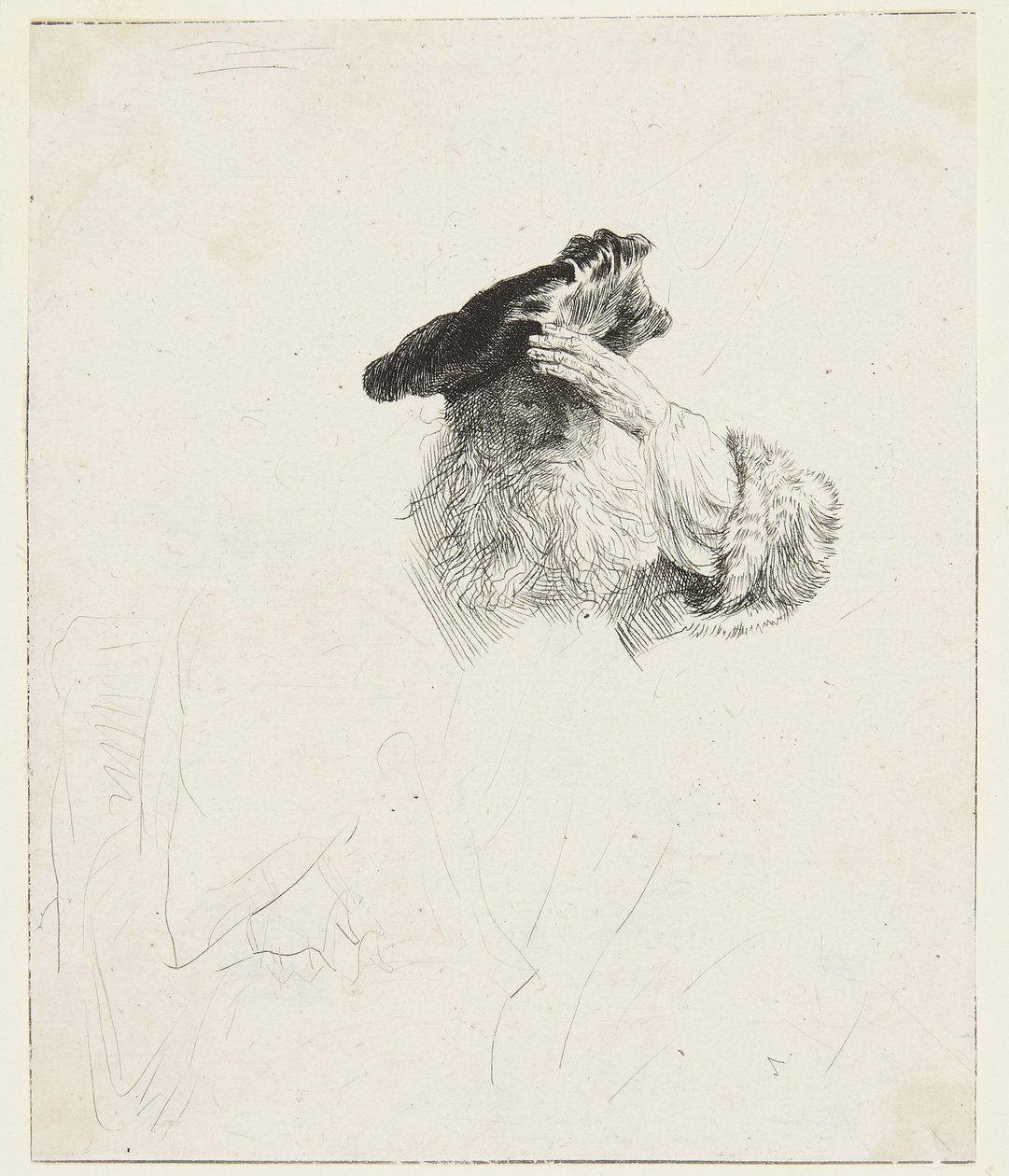 Starszy mężczyzna zasłaniający dłonią oczy autorstwa Rembrandt van Rijn