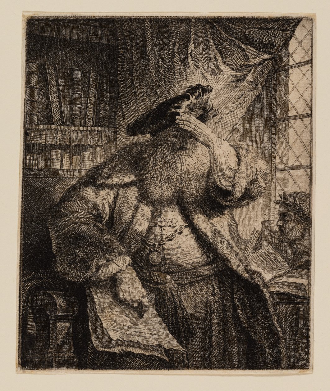 Stary człowiek osłaniający oczy dłonią autorstwa Rembrandt van Rijn