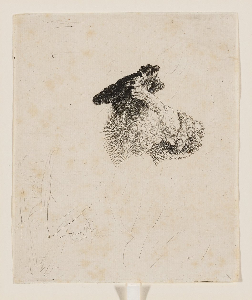 Starszy mężczyzna zasłaniający dłonią oczy autorstwa Rembrandt van Rijn