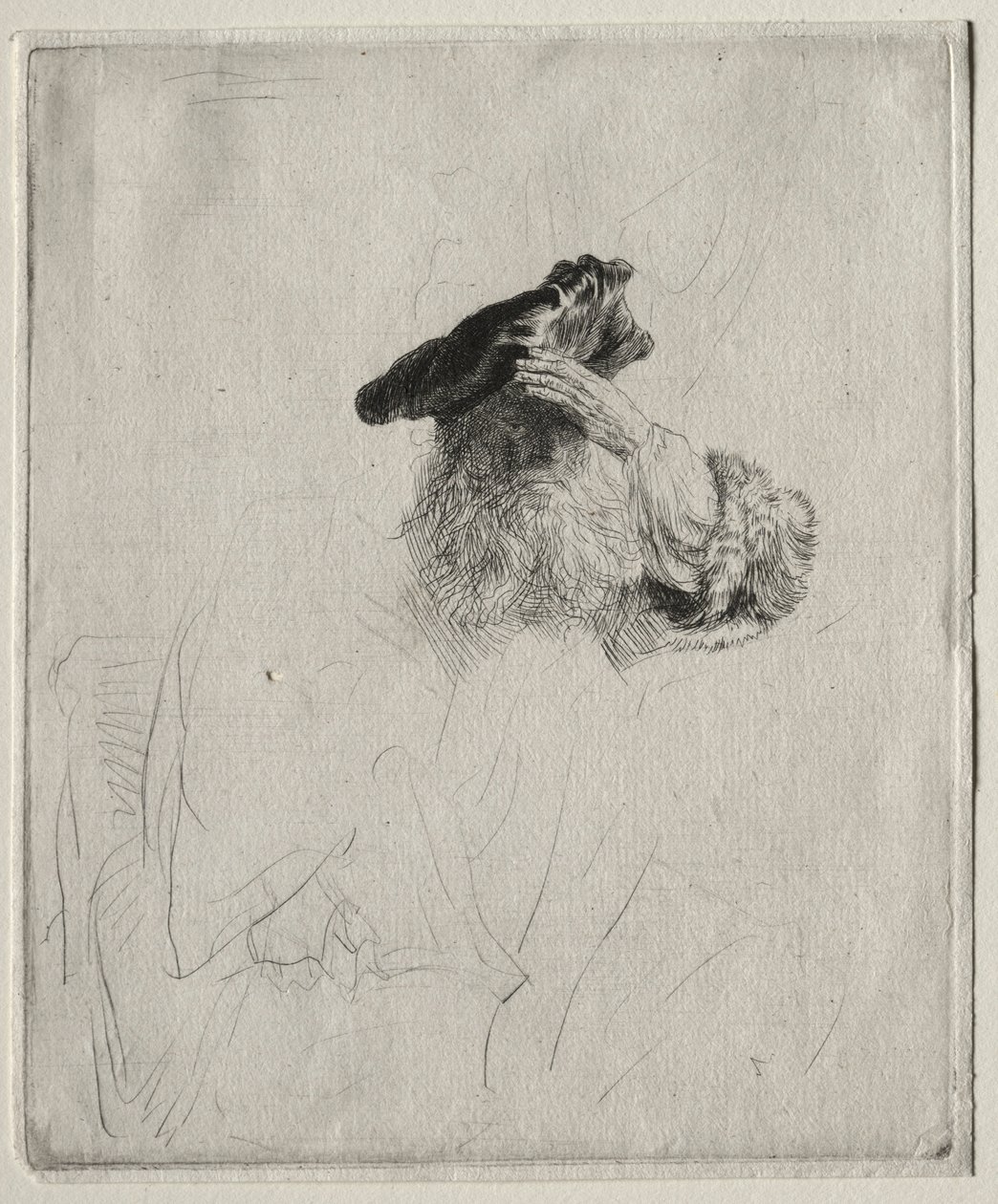 Stary człowiek zasłaniający oczy dłonią, ok. 1930 r. 1639. autorstwa Rembrandt van Rijn