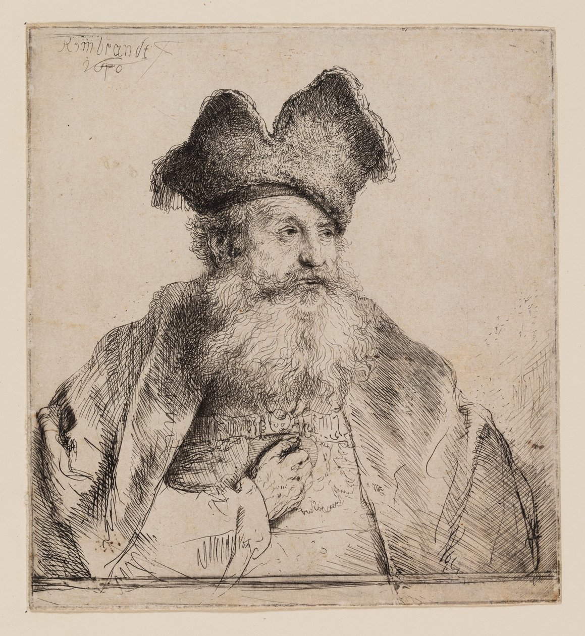 Starzec w czapce z podzielonym futrem autorstwa Rembrandt van Rijn