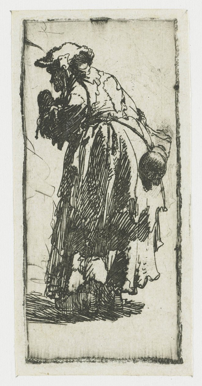 Stara żebraczka z tykwą autorstwa Rembrandt van Rijn