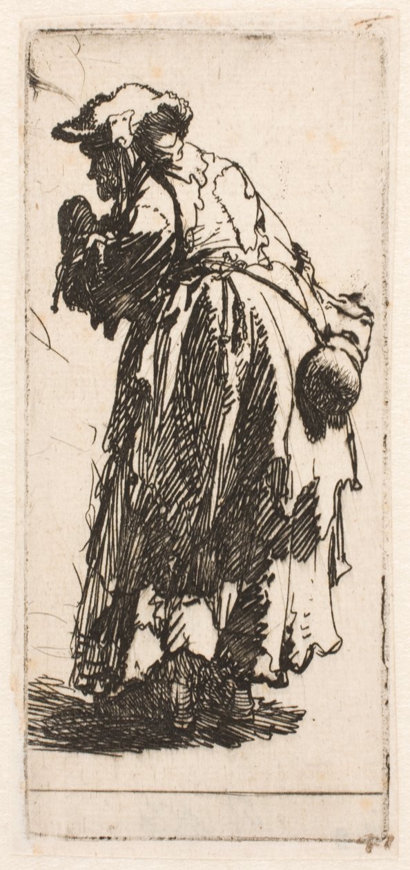 Stara żebraczka z tykwą autorstwa Rembrandt van Rijn