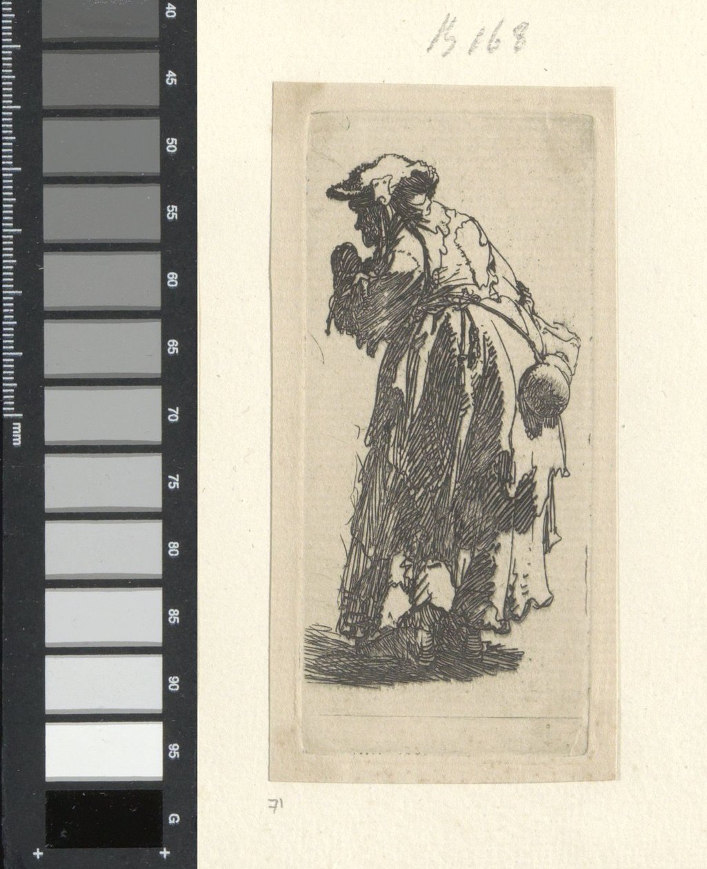 Oude bedelares spotkał się z kalebas Kolekcja osiemdziesięciu pięciu oryginalnych grafik (tytuł serii) autorstwa Rembrandt van Rijn