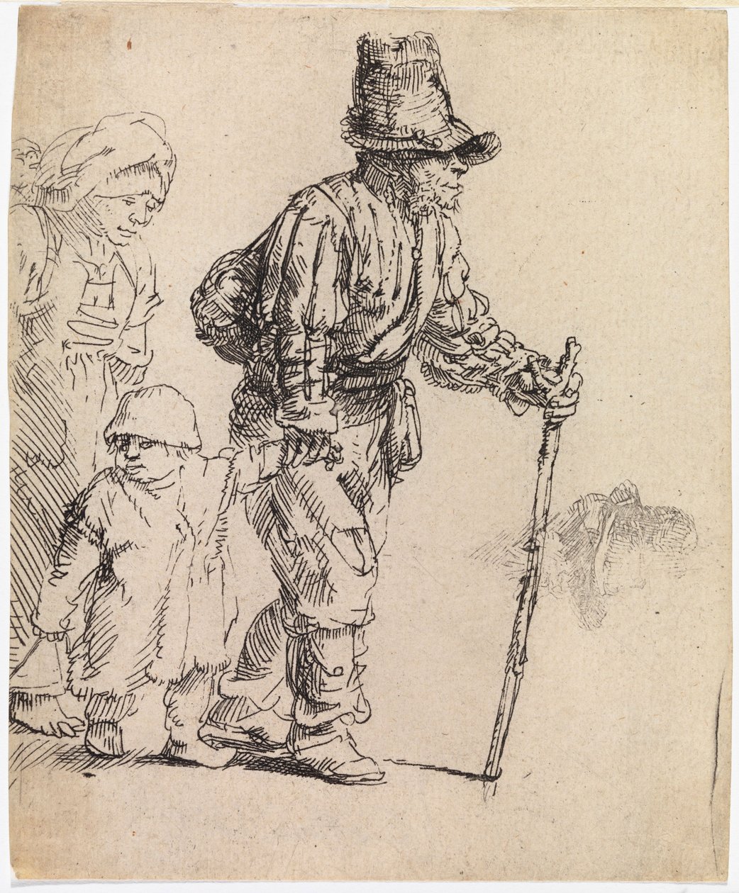Rodzina chłopska w wędrówce autorstwa Rembrandt van Rijn