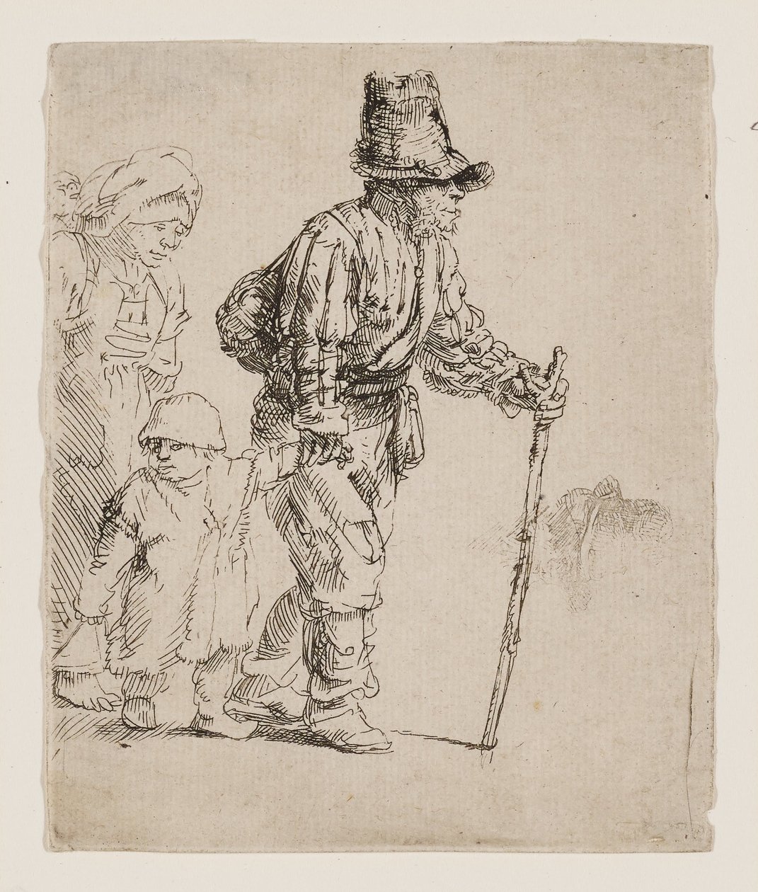 Rodzina chłopska w wędrówce autorstwa Rembrandt van Rijn