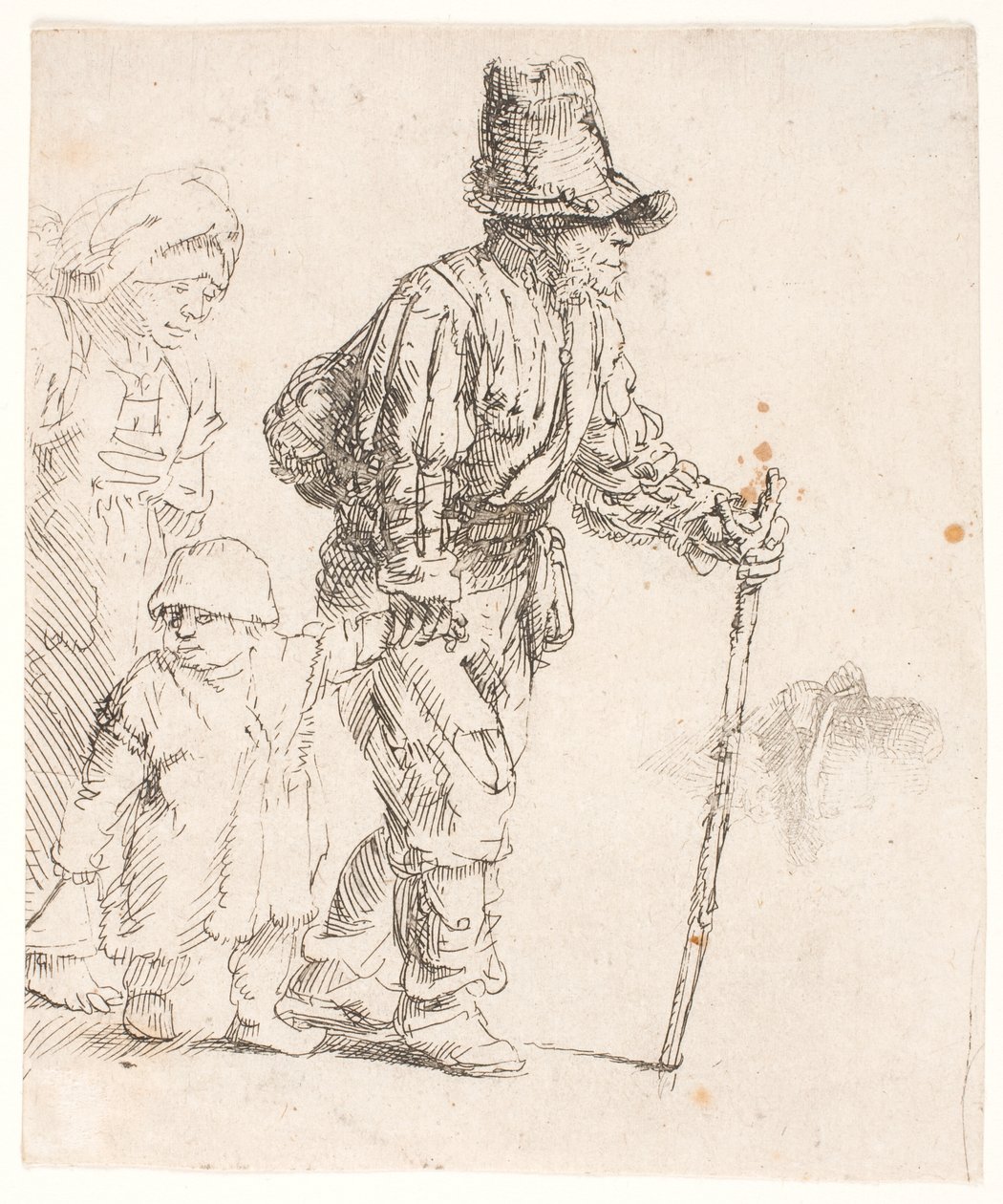 Rodzina chłopska w wędrówce autorstwa Rembrandt van Rijn
