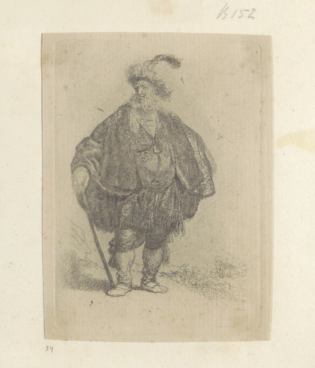 Perzische człowiek Kolekcja osiemdziesięciu pięciu oryginalnych grafik (tytuł serii) autorstwa Rembrandt van Rijn
