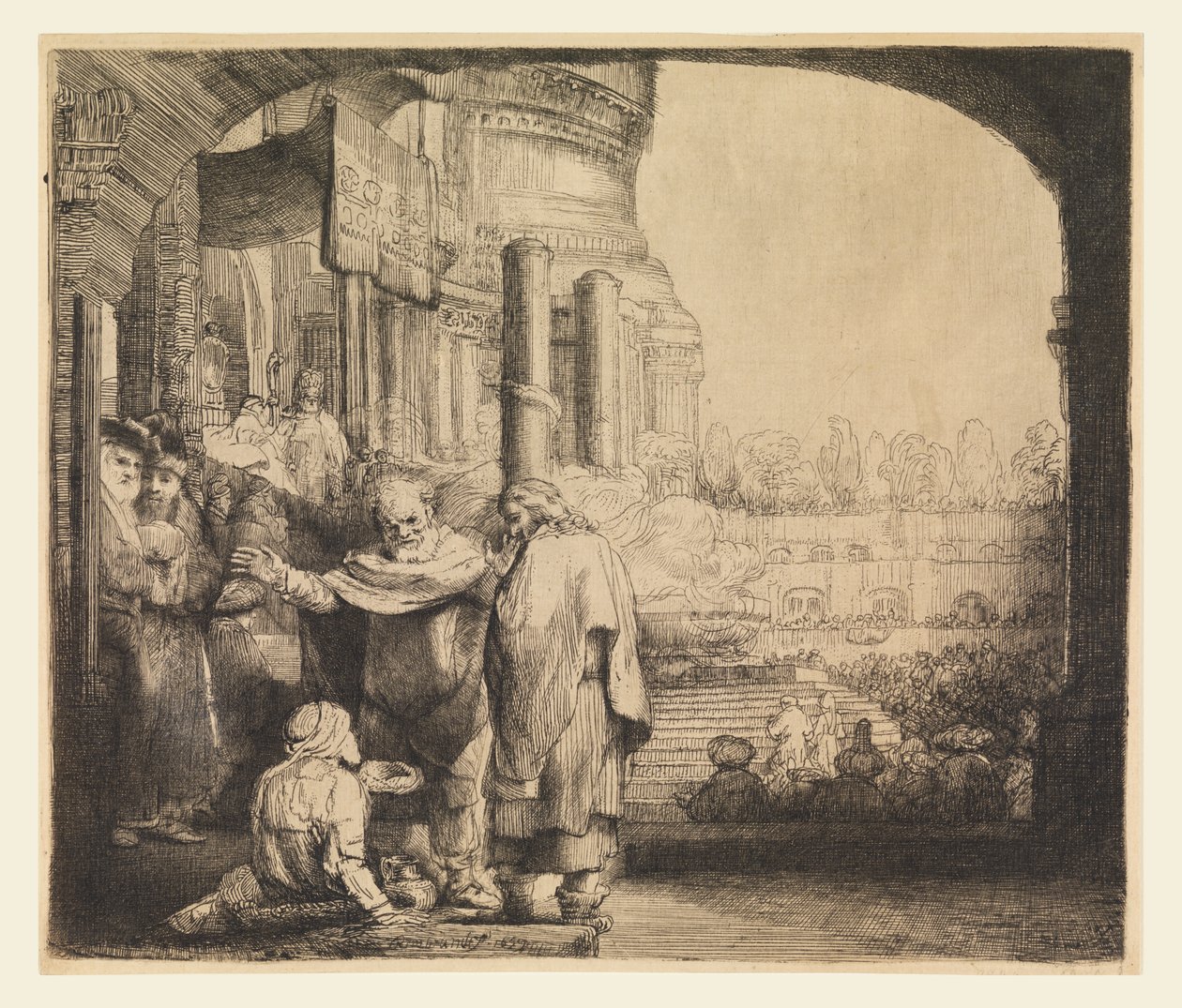 Piotr i Jan przy Bramie Świątyni autorstwa Rembrandt van Rijn
