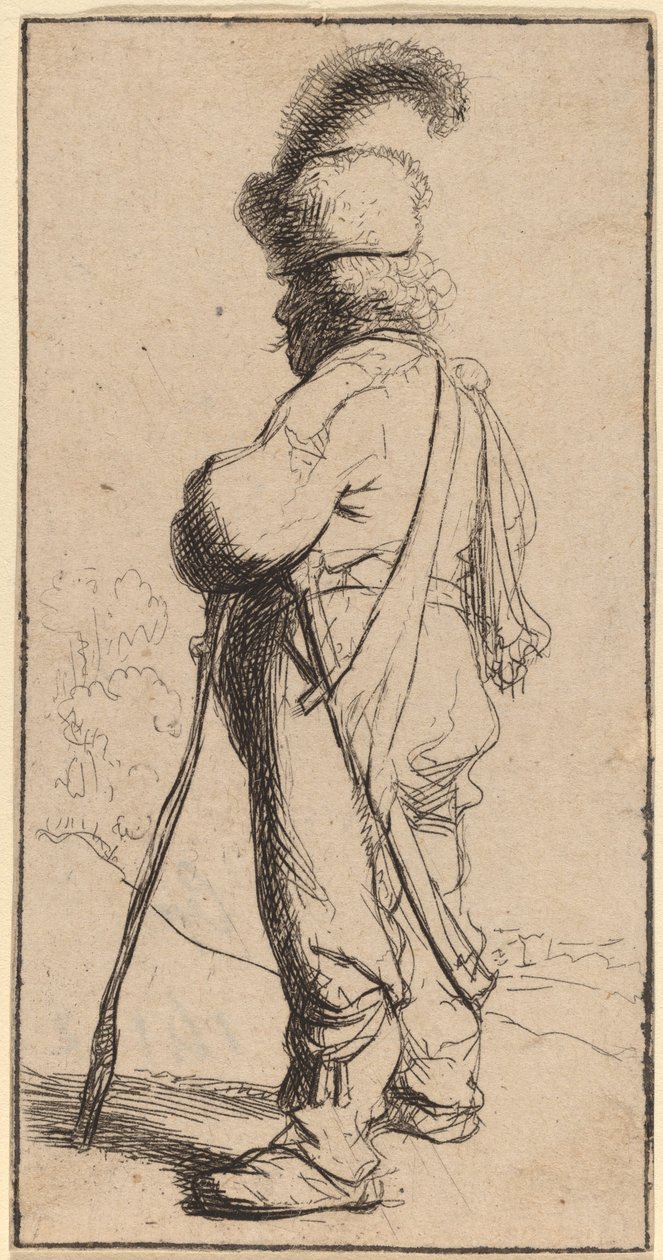 Polak wsparty na patyku autorstwa Rembrandt van Rijn