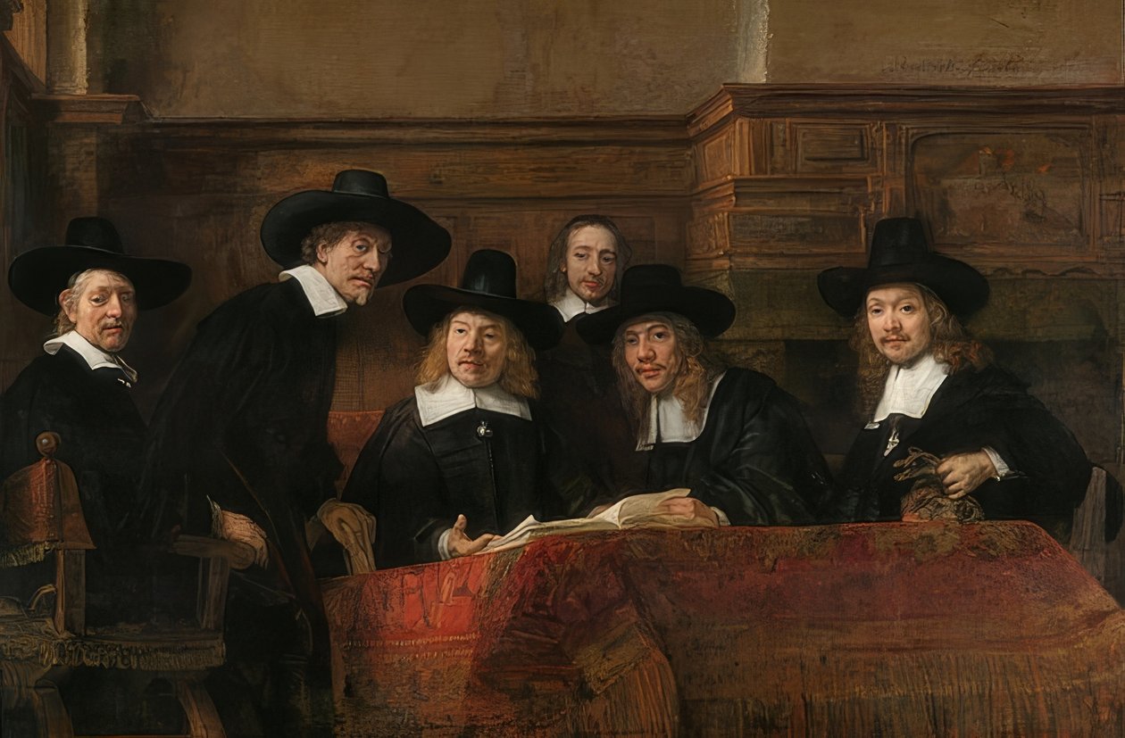 Portret szefa cechu sukienników w Amsterdamie. 1662 autorstwa Rembrandt van Rijn