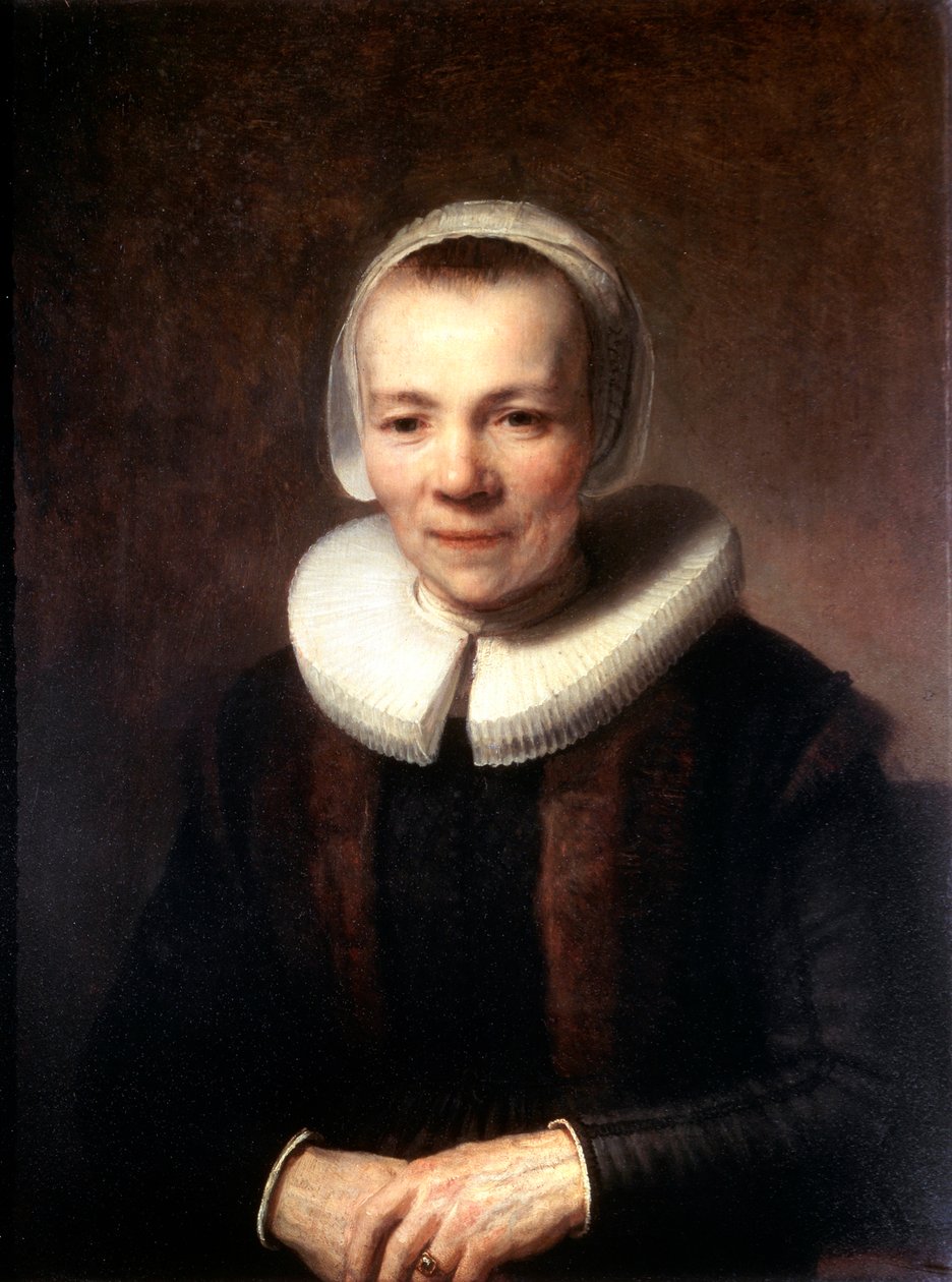 Portret Baartje Martensa-Doomera, c1640 autorstwa Rembrandt van Rijn