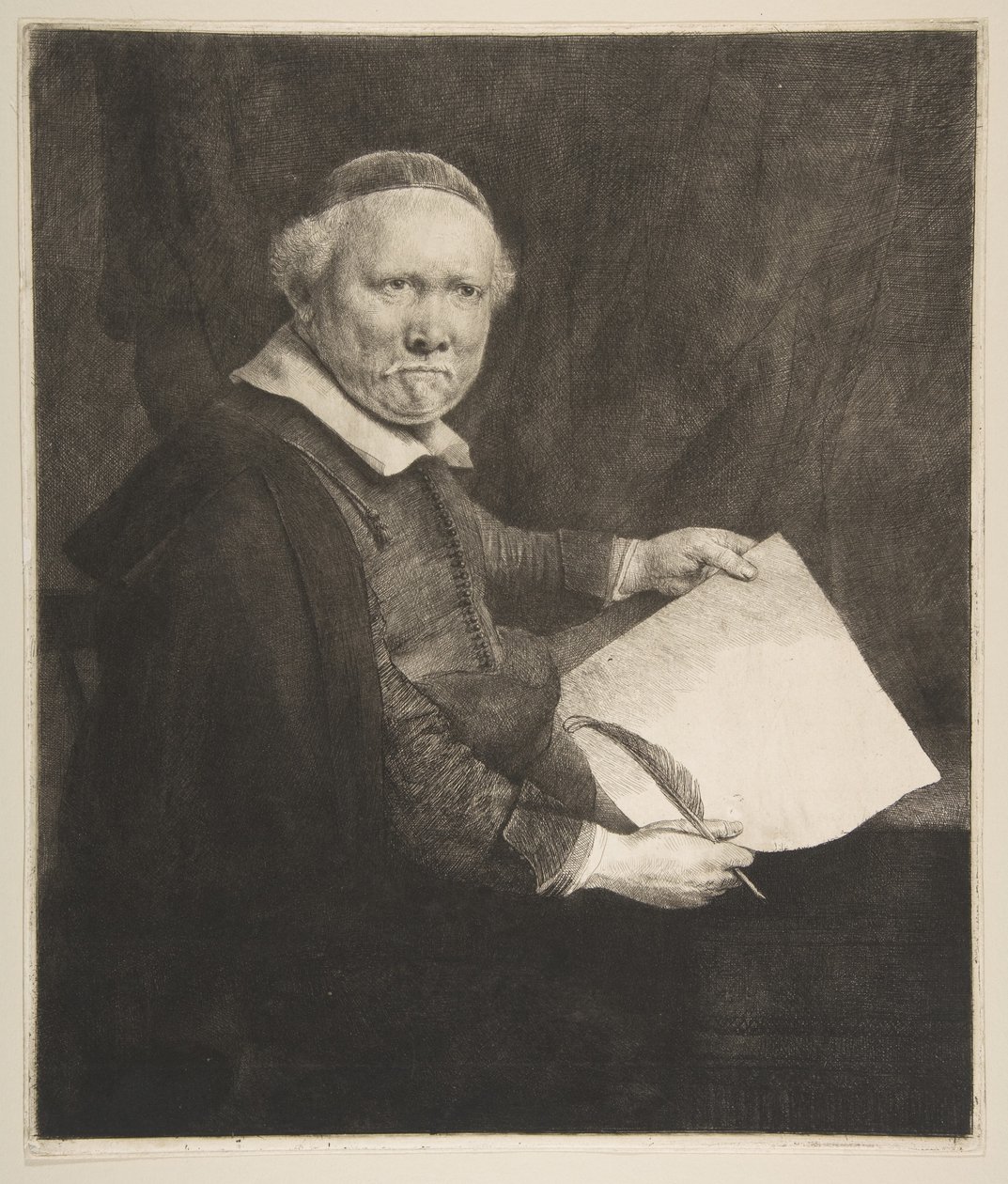 Portret Lievena Willemsza van Coppenola, mistrza pisania na większej płycie, 1658. autorstwa Rembrandt van Rijn