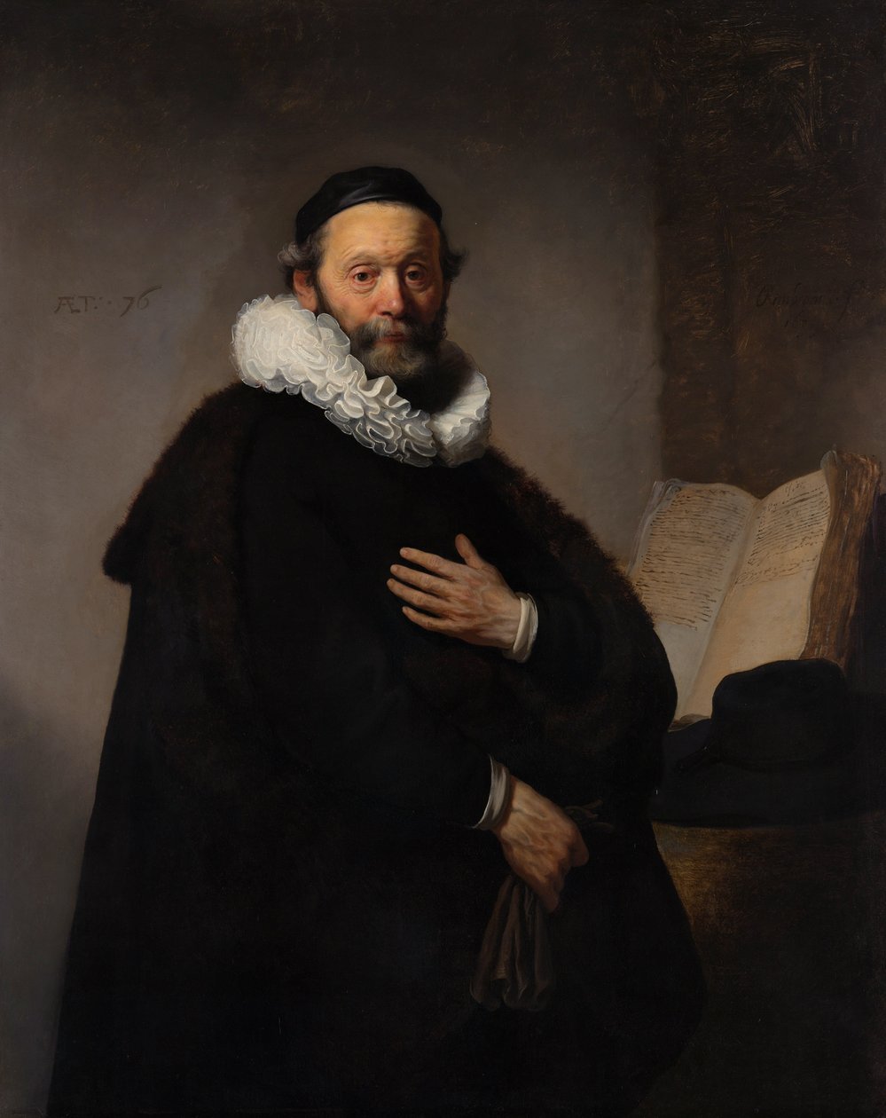 Portret ministra remonstrantów Johannesa Wtenbogaerta, 1633 autorstwa Rembrandt van Rijn