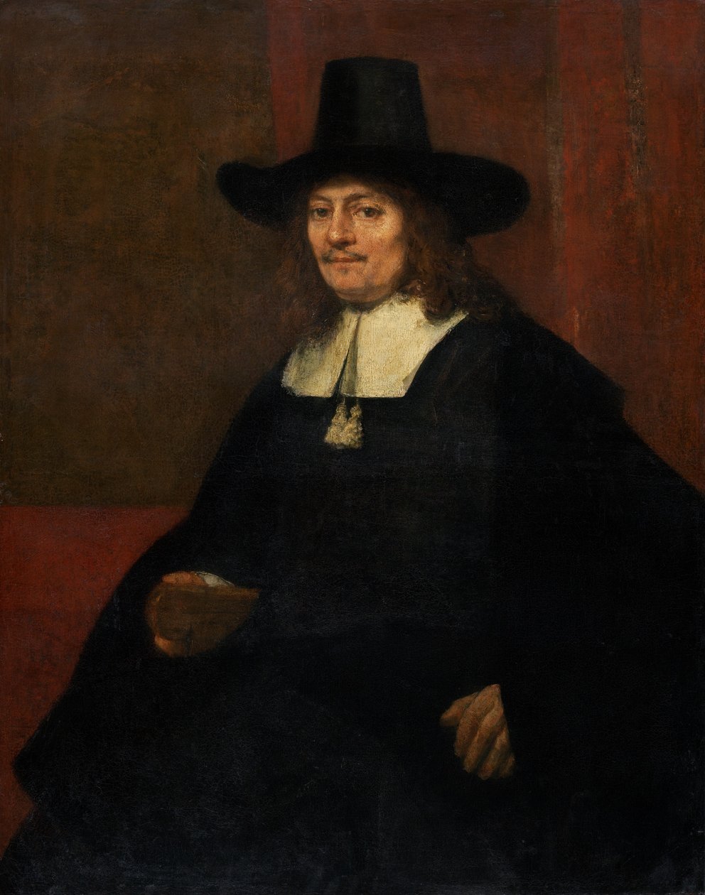 Portret mężczyzny w wysokim kapeluszu, ok. 1930 r. 1663. autorstwa Rembrandt van Rijn