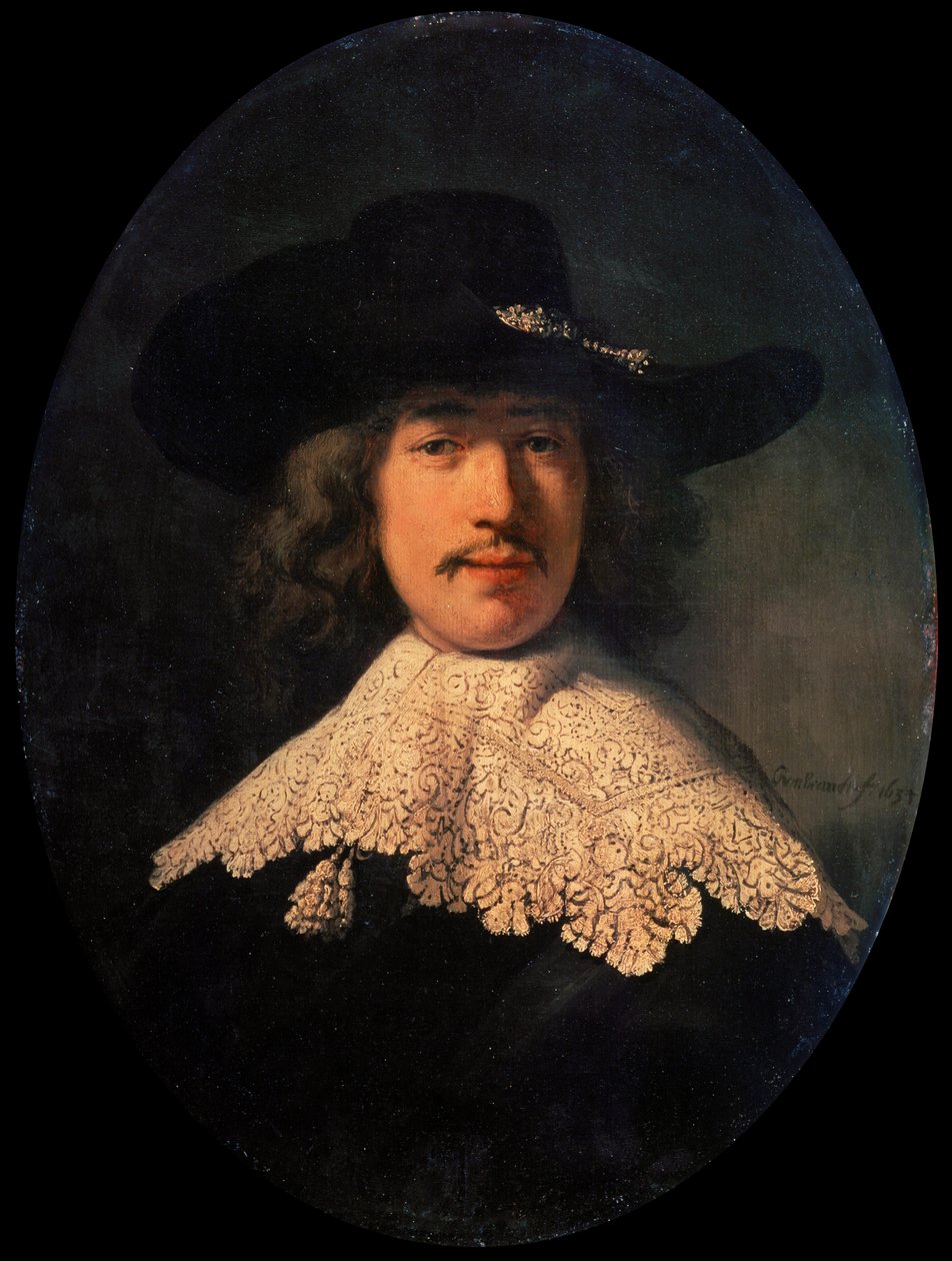 Portret młodzieńca z koronkowym kołnierzem, 1634. autorstwa Rembrandt van Rijn