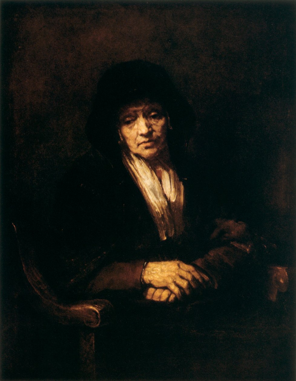 Portret starej kobiety, 1654 autorstwa Rembrandt van Rijn