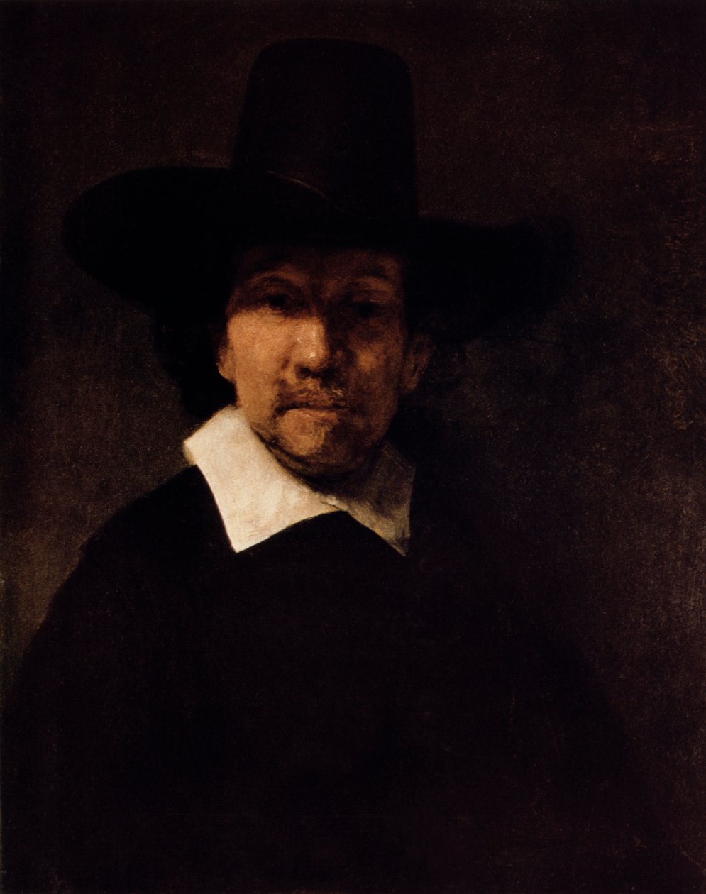 Portret poety Jeremiasa de Deckera, c1666 autorstwa Rembrandt van Rijn