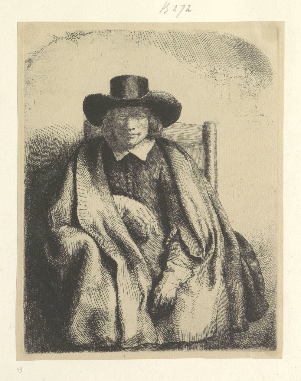 Portret van de prentverkoper Clement de Jonghe Kolekcja osiemdziesięciu pięciu oryginalnych grafik (tytuł serii) autorstwa Rembrandt van Rijn