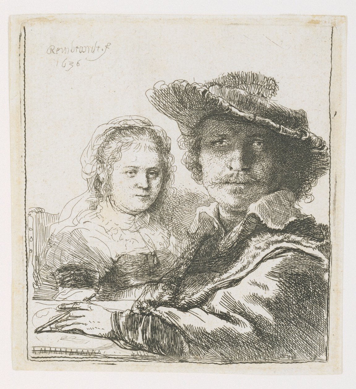 Rembrandt i jego żona Saskia, 1636 autorstwa Rembrandt van Rijn