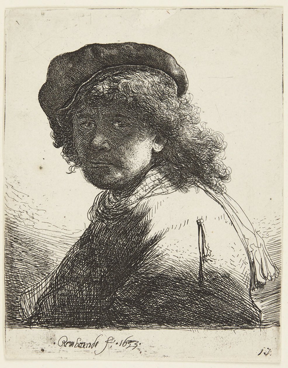 Rembrandt w czapce i szaliku autorstwa Rembrandt van Rijn