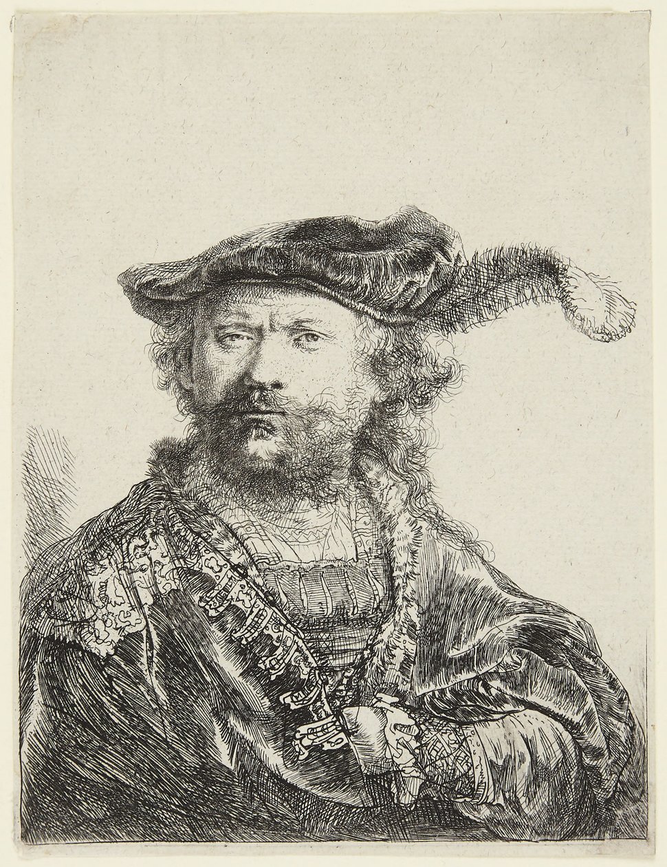 Rembrandt w aksamitnej czapce autorstwa Rembrandt van Rijn
