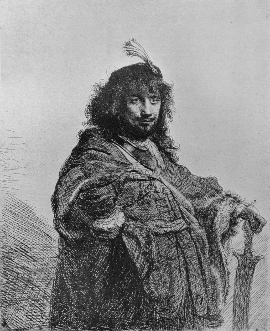 Rembrandt z szablą, 1634 autorstwa Rembrandt van Rijn