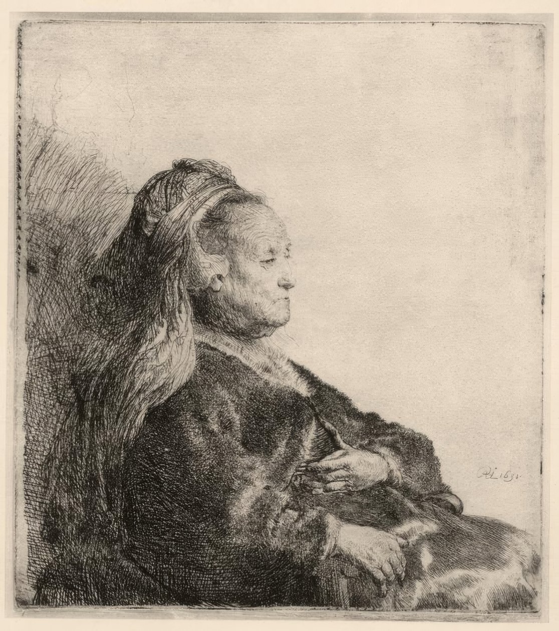 Matka Rembrandta w orientalnej przepasce autorstwa Rembrandt van Rijn