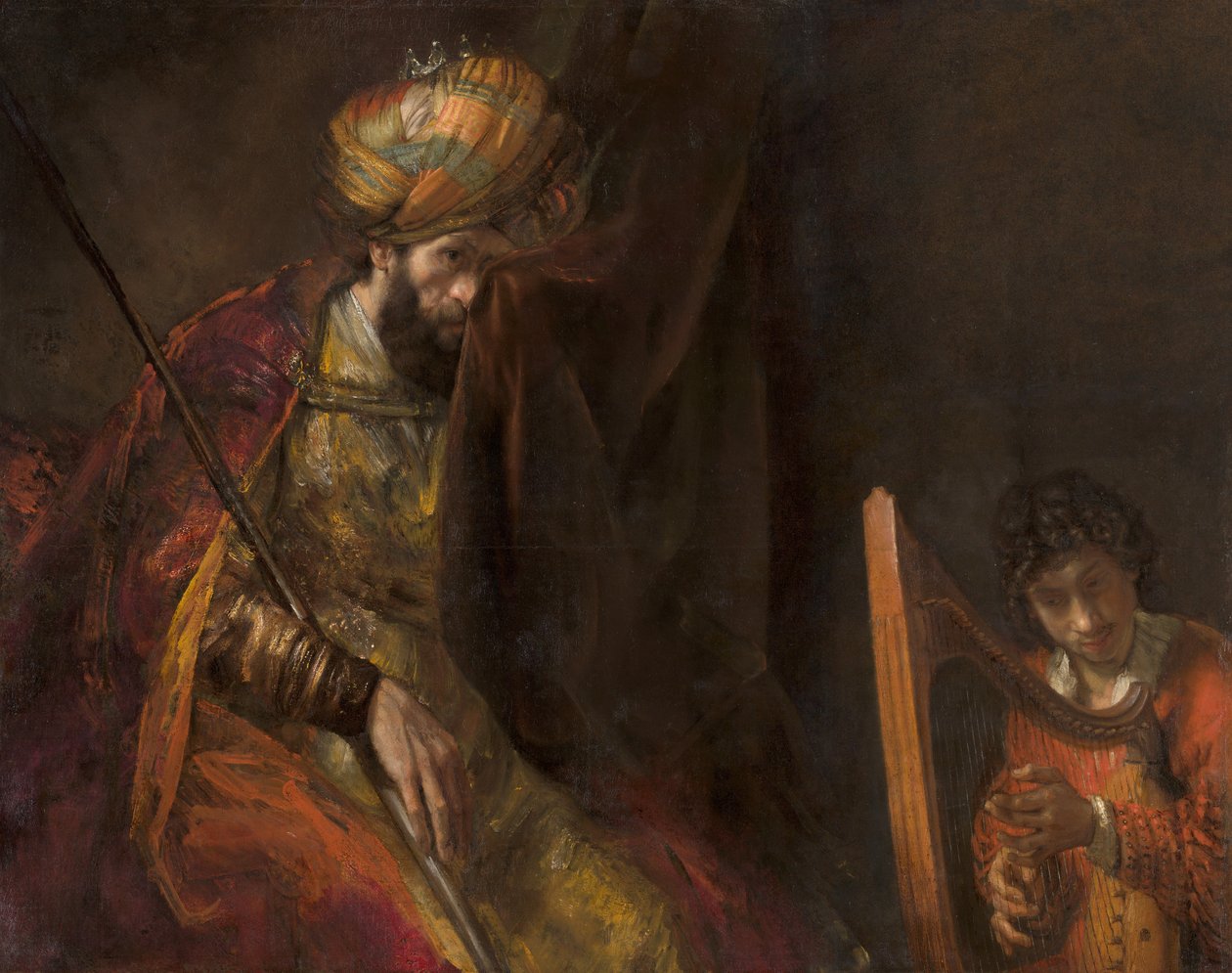 Saul i Dawid, ok. 1655-1658. autorstwa Rembrandt van Rijn
