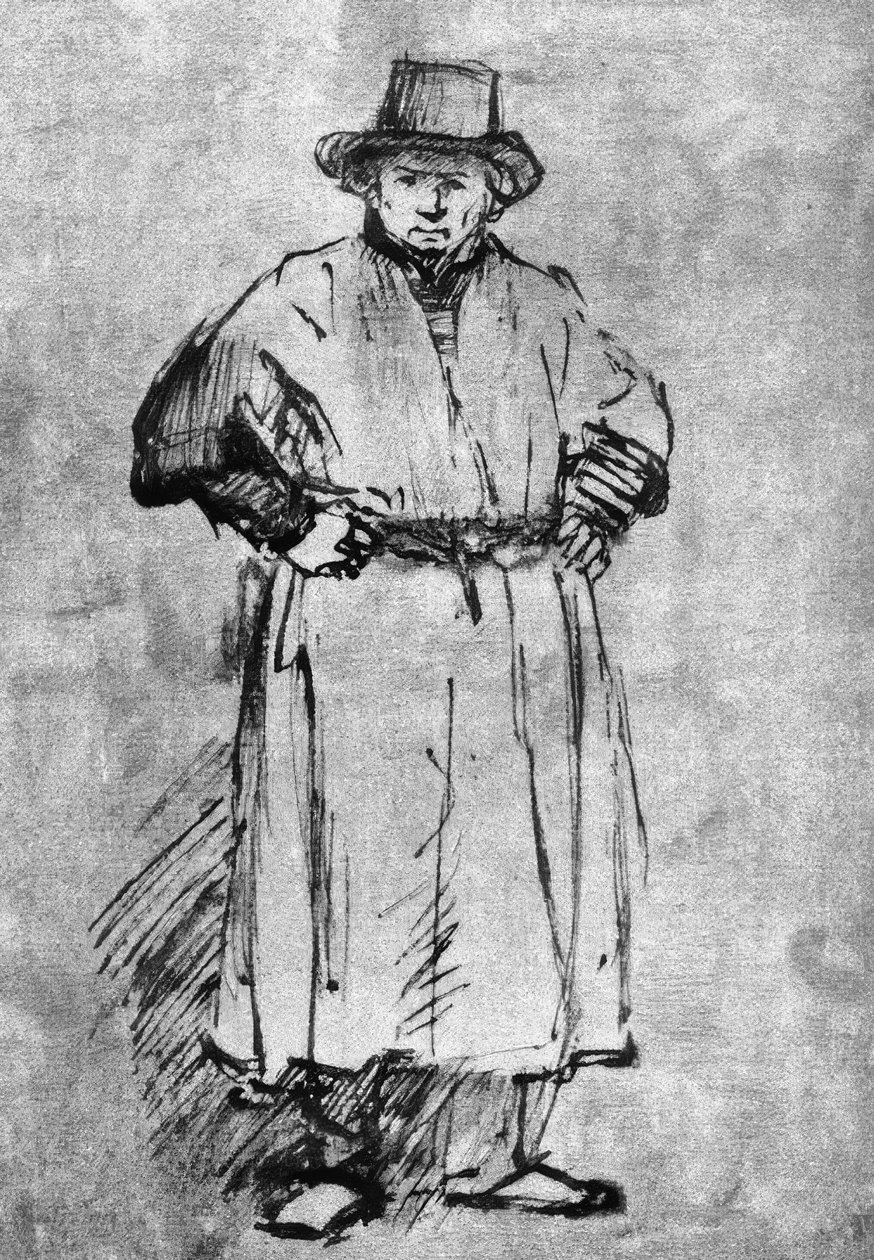 Autoportret w płaszczu malarza autorstwa Rembrandt van Rijn