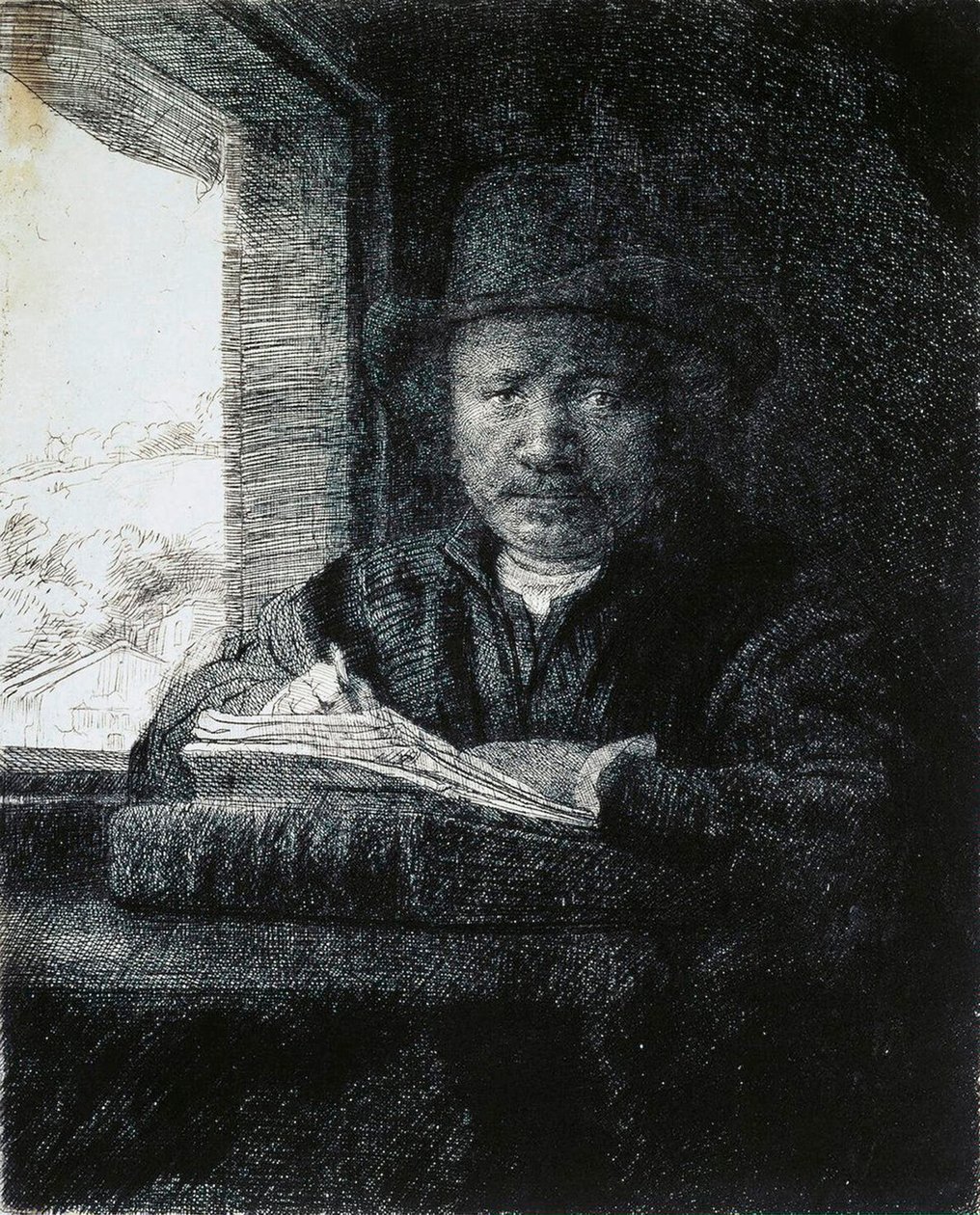 Autoportret przy oknie, 1648. autorstwa Rembrandt van Rijn