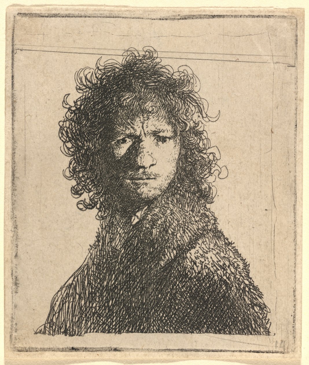 Autoportret, zmarszczenie brwi autorstwa Rembrandt van Rijn