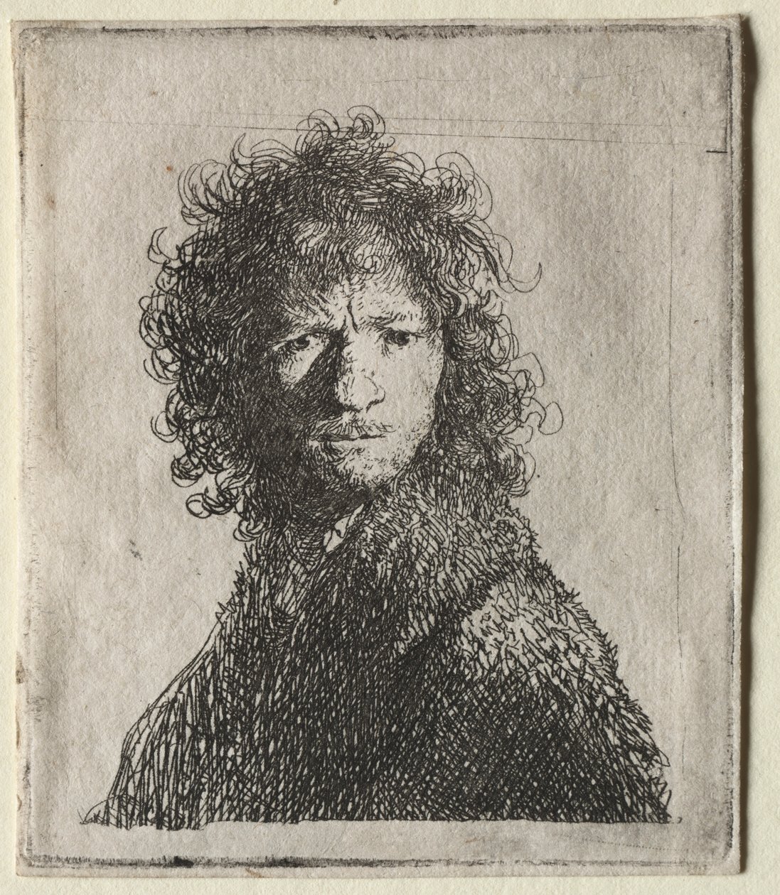 Zmarszczony autoportret: Popiersie, 1630. autorstwa Rembrandt van Rijn