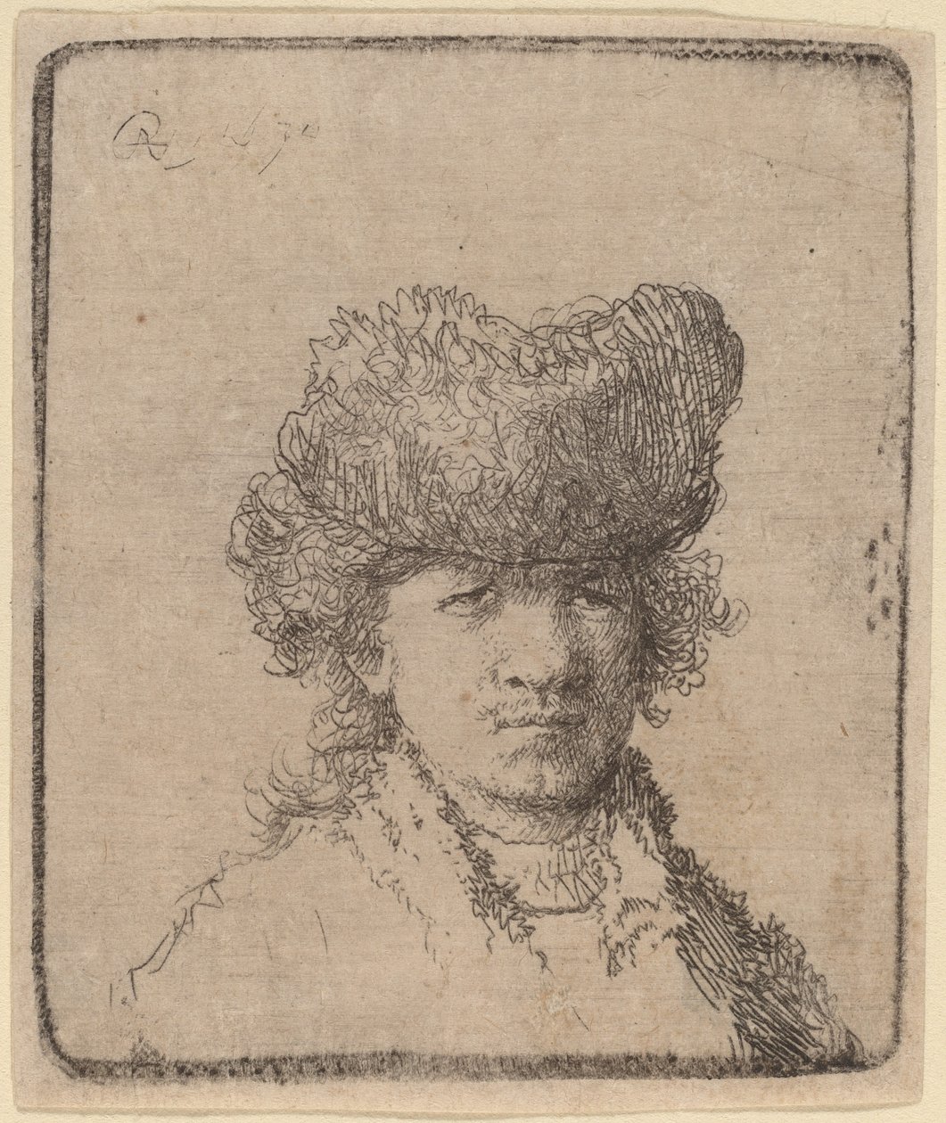 Autoportret w futrzanej czapce autorstwa Rembrandt van Rijn