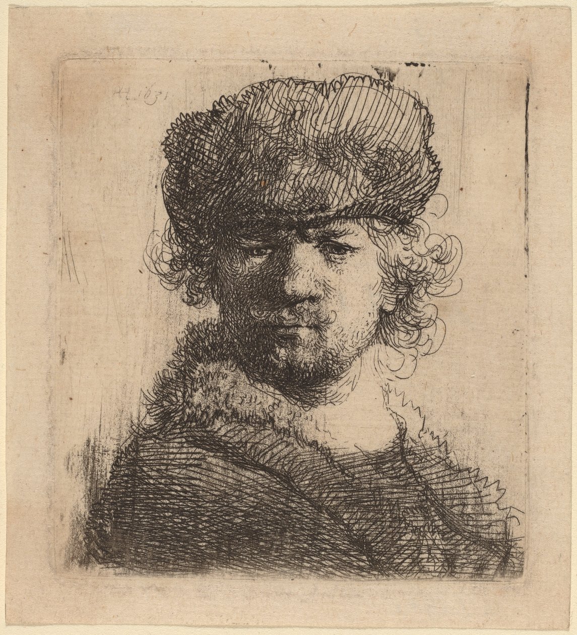 Autoportret w ciężkiej czapce z futra autorstwa Rembrandt van Rijn