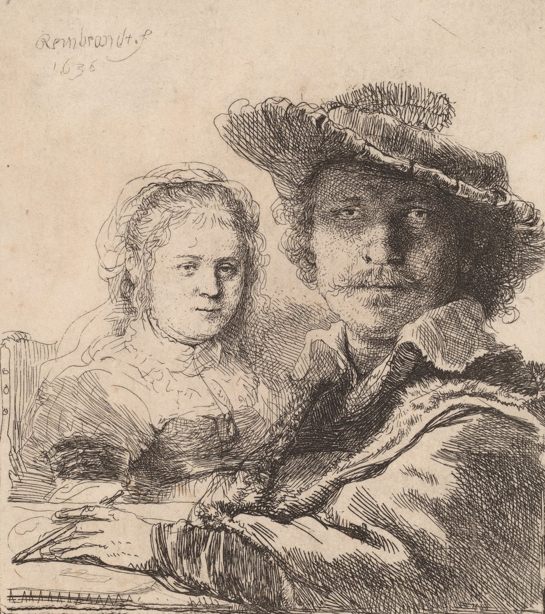 Autoportret z Saskią, 1636. autorstwa Rembrandt van Rijn