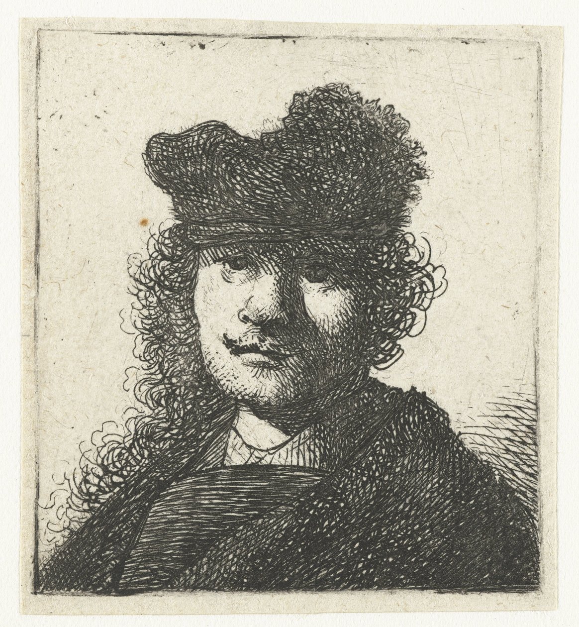 Autoportret w czapce i ciemnym płaszczu: biust autorstwa Rembrandt van Rijn