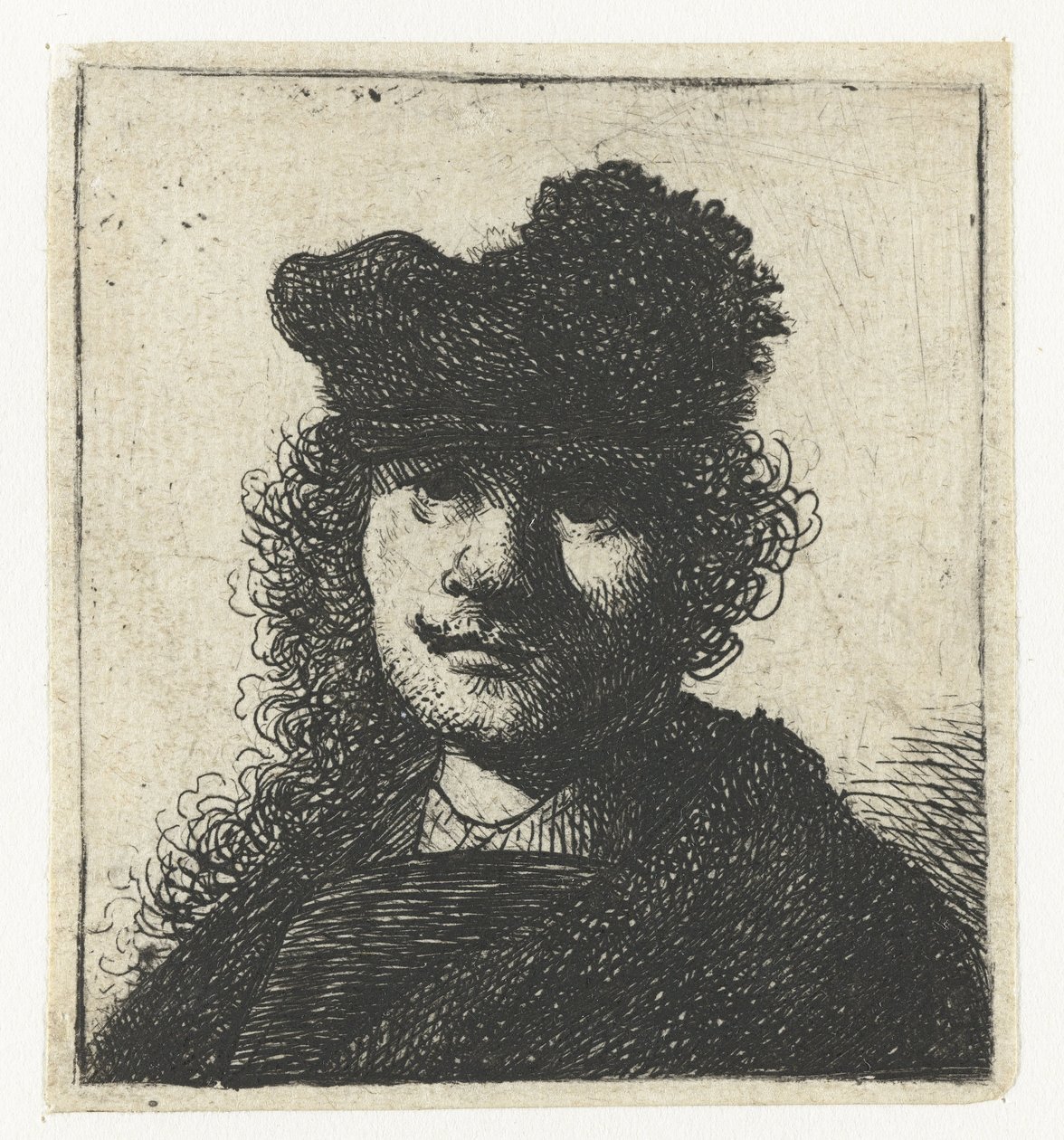 Autoportret w czapce i ciemnym płaszczu: biust autorstwa Rembrandt van Rijn