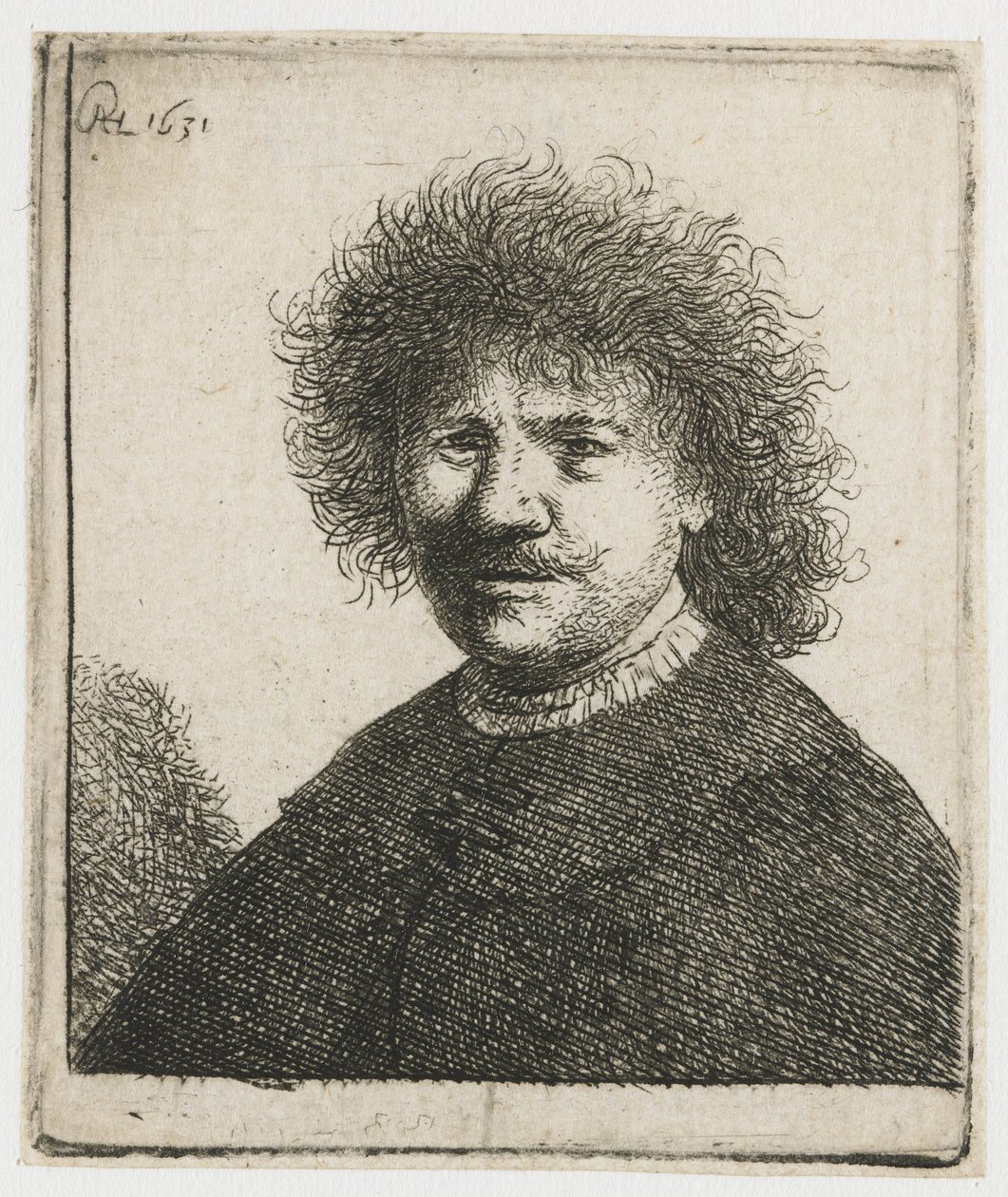 Autoportret w płaszczu z opadającym kołnierzem: biust autorstwa Rembrandt van Rijn