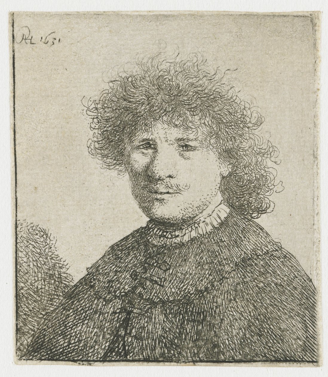 Autoportret w płaszczu z opadającym kołnierzem: biust autorstwa Rembrandt van Rijn