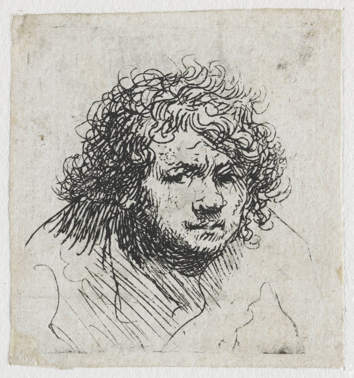 Autoportret pochylony do przodu: biust autorstwa Rembrandt van Rijn
