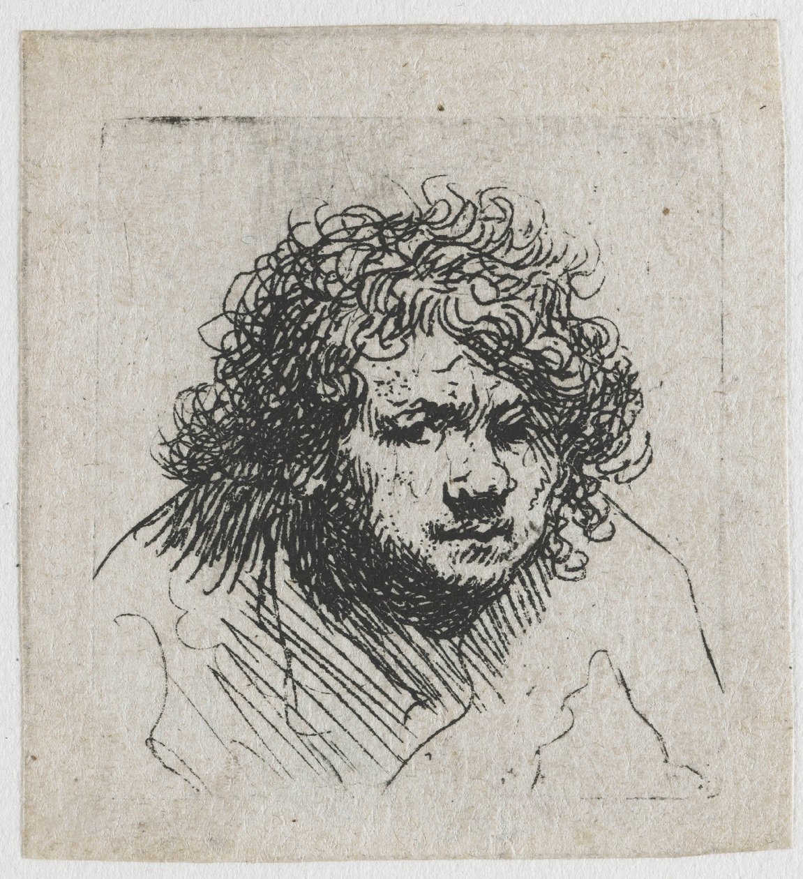 Autoportret z pochyloną głową: popiersie autorstwa Rembrandt van Rijn