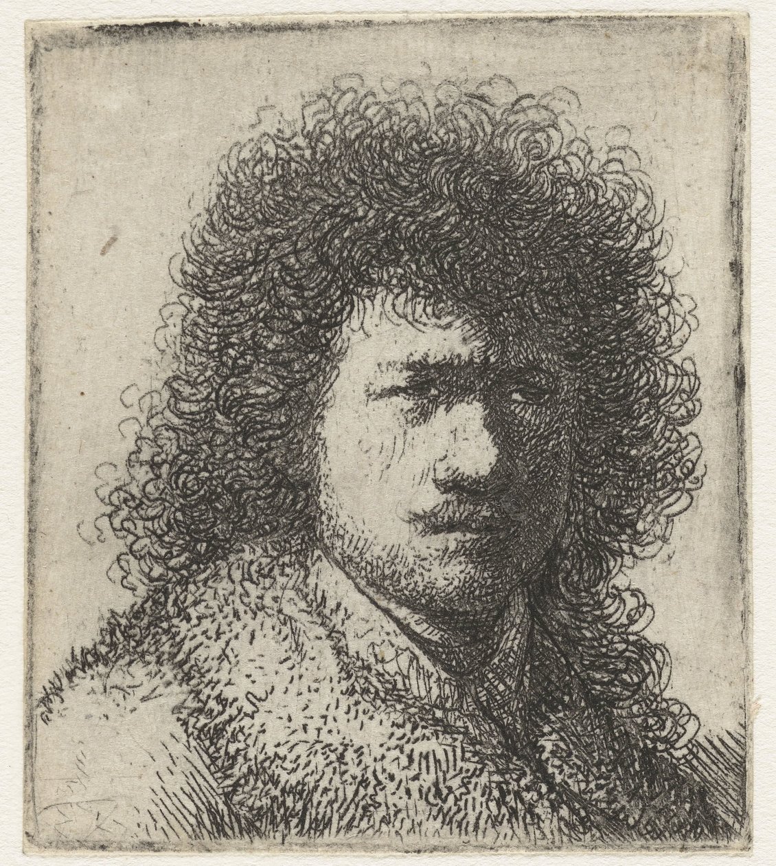 Autoportret z bujną fryzurą: popiersie autorstwa Rembrandt van Rijn